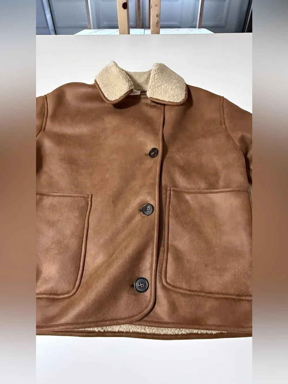 NWT Fleece-Lined Faux Suede Jacket